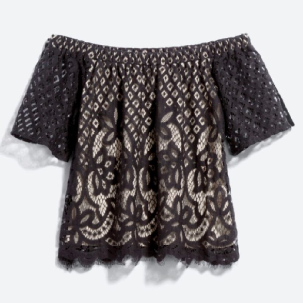 Black Lace Off The Shoulder Blouse